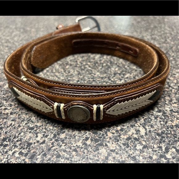 Tony Lama Other - Tony Lama vintage leather Native American Coin Belt